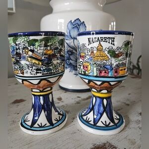 Colorful Kiddish Ceramic Goblets